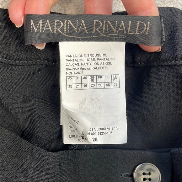 Marina Rinaldi Cady Trousers Black Career Office Pants Stretch Waist Plus Sz 16 - Picture 8 of 12